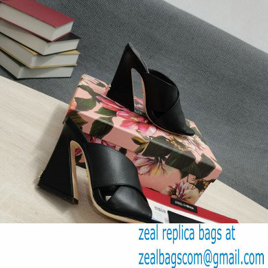 Dolce  &  Gabbana Heel 11cm Mules Calfskin Black with Geometric Heel 2022